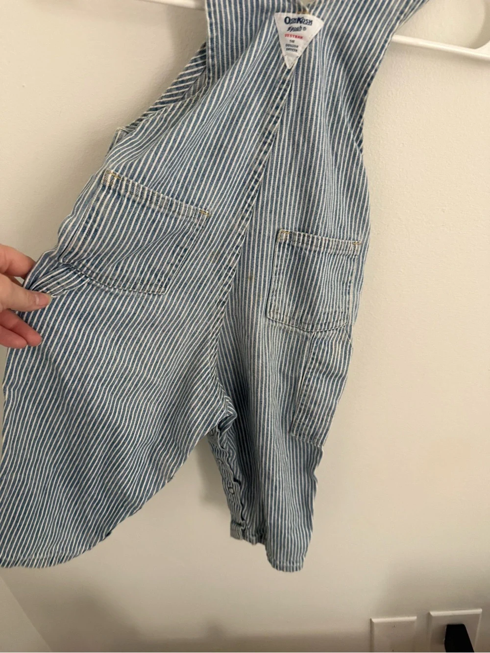 OshKosh B'gosh Blue & White Striped Kids Overalls